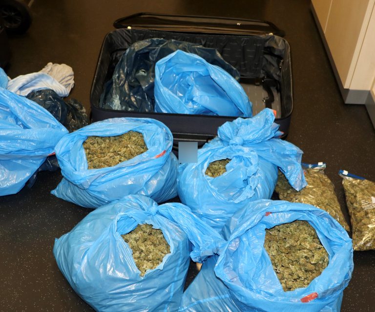 In dem sichergestellten Koffer befanden sich mehrere Tüten mit Marihuana.