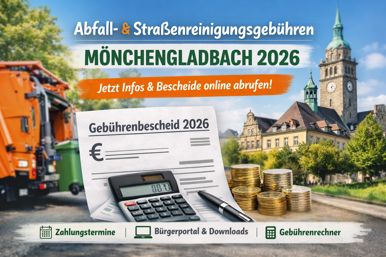 Mönchengladbach startet Versand der Abfall- und Straßenreinigungsgebühren 2026  jetzt online im Bürgerportal einsehen