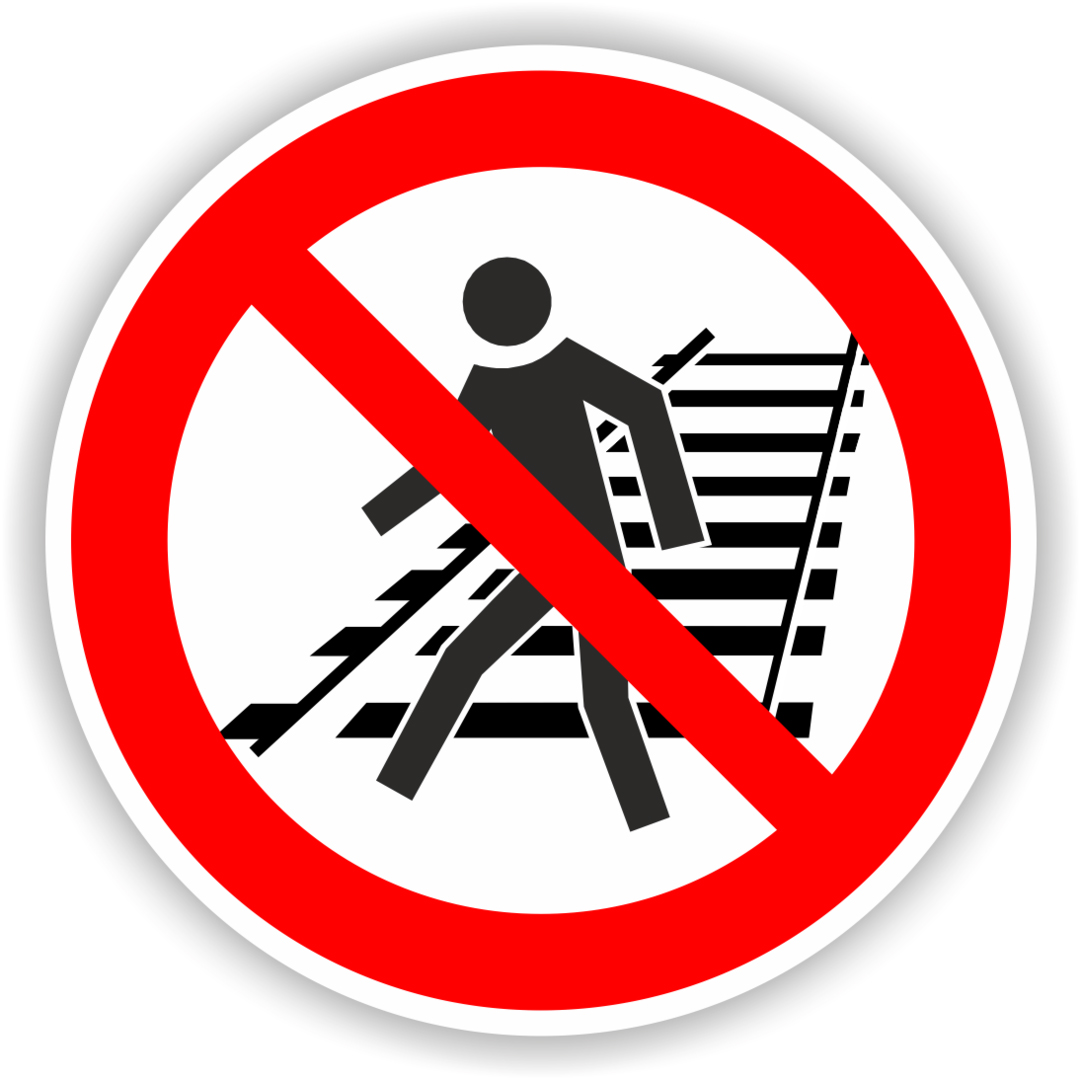 symbolbild zugschienen verbot