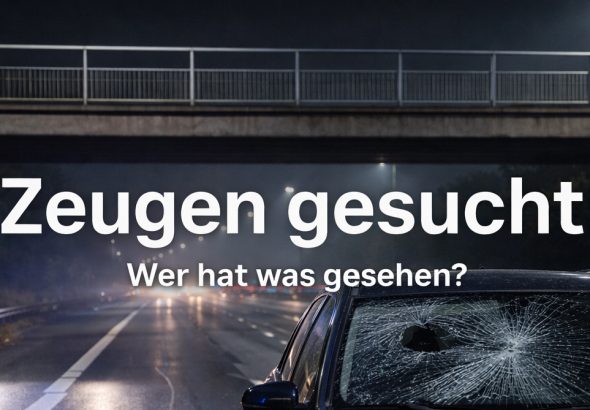 Symbolbild windschutzscheibe Brückenwurf Zeugen gesucht