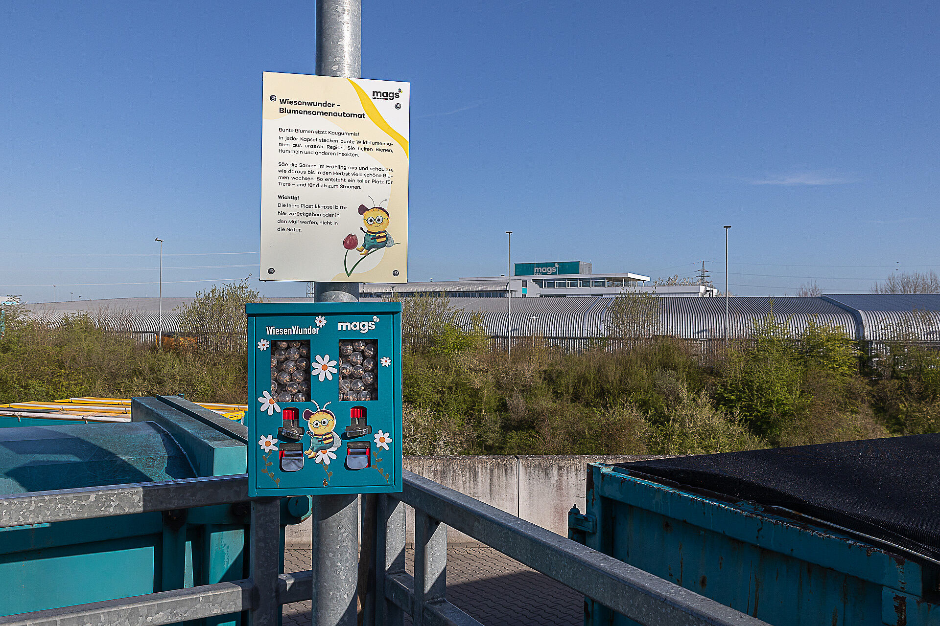 Blumensamenautomaten auf Mönchengladbacher Wertstoffhöfen