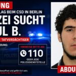 Öffentliches Fahndungsfoto des mutmaßlichen CSD-Tatverdächtigen Abdul B. im Rahmen der Ermittlungen der Berliner Polizei.