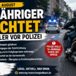 olizeieinsatz nach Flucht eines 14-jährigen Rollerfahrers in Rheydt