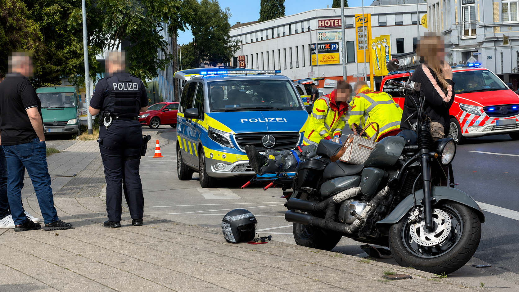 Bei einem Verkehrsunfall auf der Odenkirchener Straße in Mönchengladbach ist am Montagnachmittag ein Motorradfahrer verletzt worden
