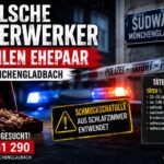 Polizeieinsatz nach einem Trickdiebstahl durch falsche Wasserwerker am Südwall in Mönchengladbach.