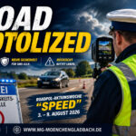 Polizeikontrolle im Straßenverkehr während der ROADPOL-Aktionswoche in Mönchengladbach