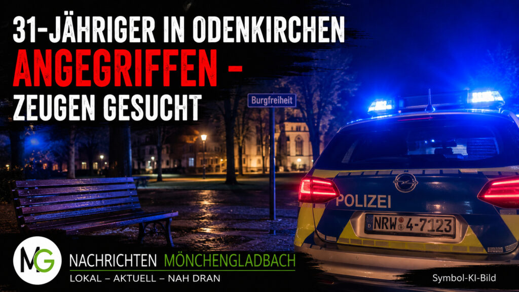 Symbolbild zum Polizeieinsatz nach einem Angriff an der Burgfreiheit in Mönchengladbach-Odenkirchen