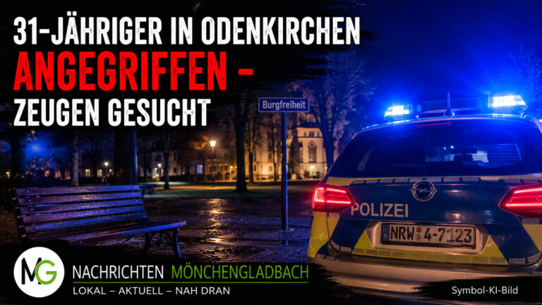 Symbolbild zum Polizeieinsatz nach einem Angriff an der Burgfreiheit in Mönchengladbach-Odenkirchen