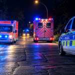Polizeihubschrauber bei der Suche nach einer vermissten 90-jährigen Frau in Mönchengladbach-Rheydt